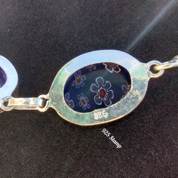 Spring and summer Millefiori (not Murano) silver necklace 18"… - Picture 8 of 17
